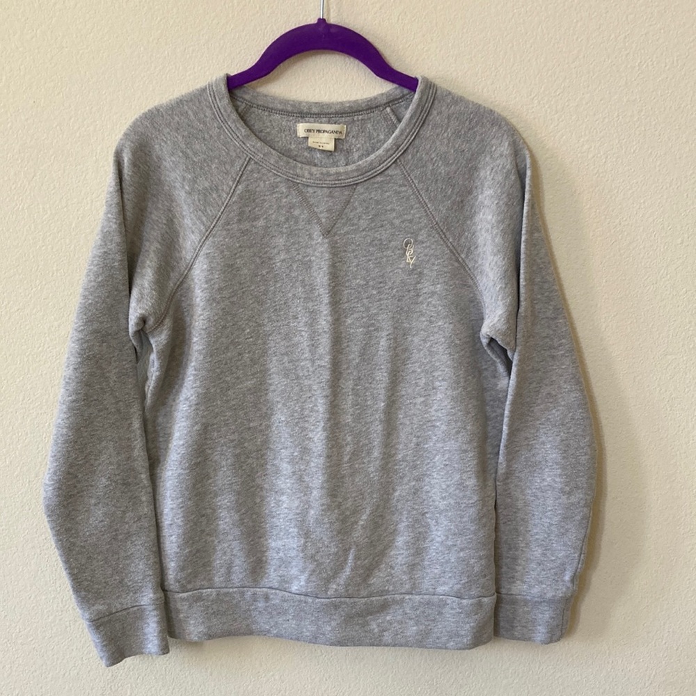 Obey Propaganda Soft Long Sleeve Sweater Grey XS Women’s